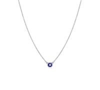 PERIMADE Collana da donna con ciondolo a forma di occhio contro il malocchio, placcata oro, smaltata blu, in argento Sterling 925, con ciondolo a forma di piccolo occhio contro il malocchio, alla moda
