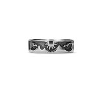 PERIMADE Coppia di anelli placcati oro per donne e uomini, con sole, luna, montagna, onde oceaniche, in argento Sterling 925, anello per promessa d'amore, matrimonio, fidanzamento, anniversario