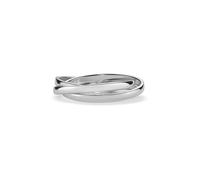 PERIMADE Dainty Trinity - Anello a fascia intrecciata, placcato oro 18 carati, impilabile, da donna, ipoallergenico, in argento Sterling 925, tripla fila, gioiello alla moda regalo dell'amicizia