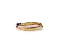 PERIMADE Dainty Trinity - Anello a fascia intrecciata, placcato oro 18 carati, impilabile, da donna, ipoallergenico, in argento Sterling 925, tripla fila, gioiello alla moda regalo dell'amicizia
