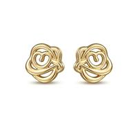 PERIMADE Delicati orecchini a perno a forma di rosa da donna, in argento Sterling 925 placcato oro 18 carati, con nodo d'amore, non si ossidano, alla moda, regalo di compleanno, anniversario, amicizia