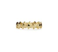 PERIMADE Delicato anello a fascia a forma di stella, da donna, in argento Sterling 925 placcato oro 18 carati, impilabile, ispirato ai celesti, non si ossida, alla moda, regalo di compleanno, migliore