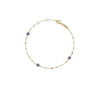 PERIMADE Delicato braccialetto turco con ciondolo a forma di occhio di malocchio, da donna, placcato oro 18 carati, in argento Sterling 925 smaltato, con perline multicolore e perline contro il