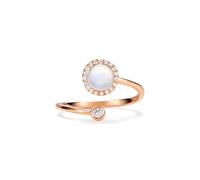 PERIMADE Fidget Anxiety Anello per donne e uomini, placcato oro 18 K, opale con impostazione aureola, anello spinner per ansia e stress, regolabile, a fascia aperta, in argento Sterling 925, con