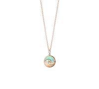 PERIMADE Medaglione personalizzato con opale e onda dell'oceano che contiene foto personalizzate, collana con medaglione per donne, collana con ciondolo commemorativo con messaggio di testo