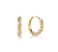 PERIMADE Orecchini a cerchio con perle da donna, in argento Sterling 925, a forma di vite intrecciata, ipoallergenici, placcati in oro 18 carati, orecchini pendenti per mamma, migliore amica, regalo