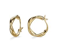 PERIMADE Orecchini a cerchio in oro da donna, classici, intrecciati, placcati in oro, ipoallergenici, per compleanno, San Valentino, festa della mamma, leggeri, in argento Sterling 925, idea regalo
