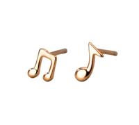 PERIMADE Orecchini a perno a forma di nota musicale, placcati in oro 18 carati, piccoli, ipoallergenici, a forma di nota musicale, da donna, non si ossidano, in argento Sterling 925, alla moda, regalo