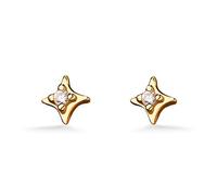 PERIMADE Orecchini a perno a forma di piccola stella, placcati in oro 18 carati, in argento Sterling 925 massiccio, per cartilagine delle donne, minimalisti CZ celestiali, orecchini ipoallergenici