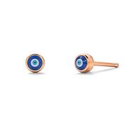 PERIMADE Orecchini a perno da donna, placcati in oro, con occhio blu turco, in argento Sterling 925, ipoallergenici, non si ossidano, gioielli per compleanno, Natale, amicizia, One Size, Argento