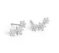 PERIMADE Orecchini a perno in argento Sterling 925 massiccio a forma di fiore, placcati in oro 18 carati, con piccoli zirconi cubici, delicati orecchini ipoallergenici con cristalli di zirconia cubica