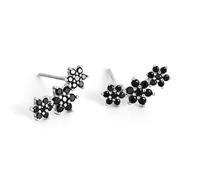 PERIMADE Orecchini a perno in argento Sterling 925 massiccio a forma di fiore, placcati in oro 18 carati, con piccoli zirconi cubici, delicati orecchini ipoallergenici con cristalli di zirconia cubica