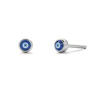 PERIMADE Orecchini a perno piccoli con occhio malocchio placcati in oro 18 carati per donne, orecchini in argento Sterling 925 con occhio turco blu, gioielli delicati ipoallergenici e antiossidanti