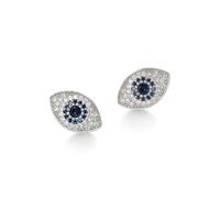 PERIMADE Orecchini a perno placcati in oro da donna, in argento Sterling 925 massiccio con zirconia cubica, set di orecchini portafortuna con occhio blu, regalo di compleanno e Natale, per donne