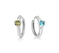 PERIMADE Orecchini Huggie personalizzati con pietra portafortuna da donna, delicati in argento Sterling 925, non si ossidano, orecchini a cerchio con pietra portafortuna personalizzata, ipoallergenici