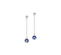 PERIMADE Set di orecchini pendenti da donna in argento Sterling 925 massiccio con occhio blu turco, placcati in oro, gioielli per compleanno, amicizia, regalo, Vetro, Nessuna pietra preziosa