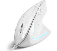 PERIMICE-513W Mouse Verticale USB Bianco Cablato - 6 Pulsanti Con 1000/1600 DPI
