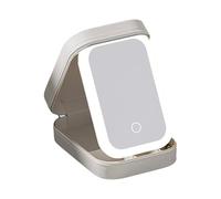 Periodicali Travel Makeup Mirror, Cosmetic Storage Box, Outdoor Portable Makeup Storage Mirror, Foldable with LED Fill Light, Dustproof and Portable (White)