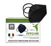 PERISTEGRAF Mascherine Ffp2 Nere Comode 20 Pezzi - Certificate Ce 2233, 100% Made in Italy, 5 livelli di Protezione, Mascherina ffp2 Elastico Lungo Resistente