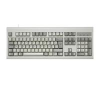 Perixx PERIBOARD-106, tastiera cablata USB per Windows, tasti ergonomici curvi, dimensioni standard, AZERTY (beige e bianco)