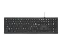 Perixx PERIBOARD-210 Tastiera USB cablata full-size - Tasti a forbice silenziosi a basso profilo - per PC Laptop Tablet - Tasti multimediali - Layout italiano - Nero