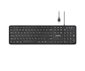 Perixx PERIBOARD-210 US Wired Full-Size USB Keyboard with Quiet Scissor Keys for Desktop, Laptop and Tablet - Black - US English QWERTY..