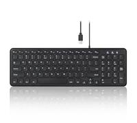 Perixx PERIBOARD-213C Tastiera a forbice USB-C silenziosa cablata - 14.45x4.76x0.71 pollici Design compatto con numero Pad - Nero - US English