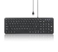 perixx PERIBOARD-213U - Tastiera a forbice USB silenziosa, design compatto con blocco numerico, QWERTY UK, colore: Nero