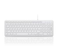 Perixx PERIBOARD-213W Wired Quiet USB Scissor Keyboard - 14,45 x 4,76 x 0,70 pollici - Design compatto con number pad - Bianco - US English..