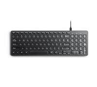 Perixx PERIBOARD-215B US, tastiera Wired Type-C - Ultra Slim with Scissor Keys - Build-in 2x2 USB-A & C Hub - 2x Removable USB-A & C Cable - Black - US English