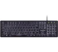 Perixx PERIBOARD-317, GE, tastiera illuminata, cablata USB, lettere grandi, nero