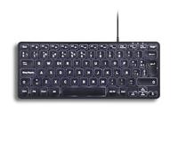 Perixx PERIBOARD-332 Tastiera Mini USB retroilluminata con cavo - Tasti a forbice di tipo X - Retroilluminazione bianca - Nero - QWERTY Spagnolo