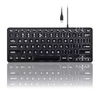 Perixx PERIBOARD-332 Wired Backlit USB Keyboard - Mini 11,22 x 4,57 x 0,83 pollici - Slim Scissor Keys with Big Font - White Illuminated LED - US English..