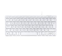 perixx PERIBOARD-332MW Tastiera a forbice retroilluminata con cavo, design compatto, caratteri grandi, compatibile con Mac OS X e iOS, bianco, layout UK