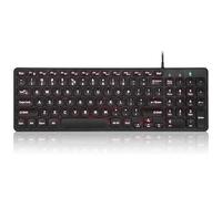 Perixx PERIBOARD-333B Wired Backlit USB Keyboard- X Type Scissor Keys - Compact 14.25x4.57 Inches - Big Print Letters - White Backlit - US English