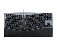Perixx PERIBOARD-335BR - Tastiera cablata compatta ed ergonomica - Tenkeyless - Tasti touch marrone a basso profilo - Tasti macro programmabili - Windows e Mac OS X - Layout AZERTY francese