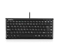 Perixx PERIBOARD-407 - Mini tastiera chiclet USB, layout inglese, 320 x 141 x 25 mm, nero