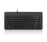 Perixx PERIBOARD-409 Mini Tastiera USB - USB - con Filo - con 2 Porte USB Hub - US English Layout
