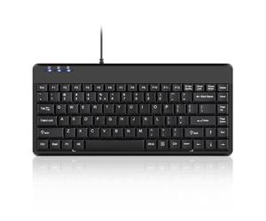 Perixx PERIBOARD-409 U Tastiera USB Mini - USB - con Filo - Laccatura Nero Pianoforte - US English Layout