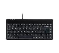 Perixx PERIBOARD-409H - Mini tastiera USB cablata con 2 hub USB, colore: Nero