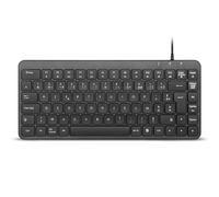 perixx PERIBOARD-414 - Mini tastiera USB cablata compatta layout AZERTY FR, tasti silenziosi a profilo basso, installazione plug and using, nero