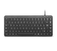 Perixx PERIBOARD-414 Mini Tastiera USB, Design Compatto con Cavo, Layout IT, Tasti Silenziosi a Profilo Basso, Plug and Play, Nero