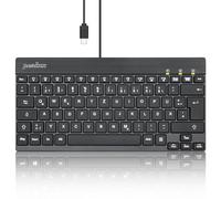 Perixx PERIBOARD-426C - Mini tastiera cablata a basso profilo, design compatto, cavo USB-C da 1,5 m, layout tedesco QWERTZ