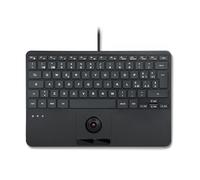 Perixx PERIBOARD-427 US, Tastiera USB cablata retroilluminata con trackball - Retroilluminazione bianca e rossa - Dimensioni compatte 11,18 × 7,17 × 1,1 pollici - 2 hub USB integrati - Layout italiano