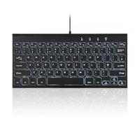 perixx PERIBOARD-429 UK - Mini tastiera retroilluminata cablata, tasti a forbice sottili e silenziosi, retroilluminazione bianca, QWERTY UK