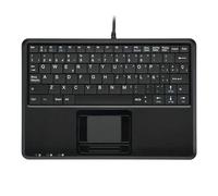 Perixx PERIBOARD-510H Plus - Tastiera USB con Cavo, con Touch Multi gesti Integrato e 2 ingressi USB, Tasti silenziosi con meccanismo a Forbice X, Dimensioni 23 x 16 x 2 cm, Colore: Nero