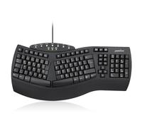 Perixx PERIBOARD-512 Tastiera ergonomica - Tastiera condivisa - USB - Consigliato per braccia da tennis -QWERTZ Disposizione tedesca - Nero