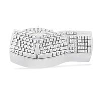 Perixx PERIBOARD-512 Tastiera Split Ergonomica Cablati USB, Design Suddiviso, con 7 Tasti Multimediali e Poggiapolsi Incorporato, Italiano QWERTY, Bianca