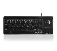 perixx PERIBOARD-514 PLUS Tastiera con Trackball - USB - con Filo - con 2 Porte USB Hub - English Layout
