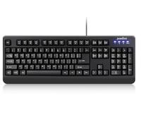 Perixx PERIBOARD-517 Tastiera Impermeabile - IP 65 - con Filo - Ideale per Uso Medico e Industriale - Nero - US English Layout